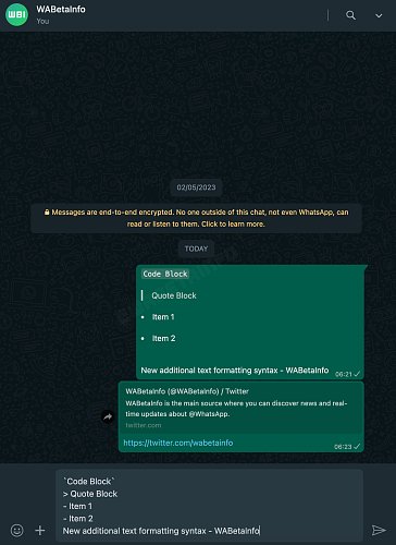В WhatsApp появятся новые инструменты форматирования текста