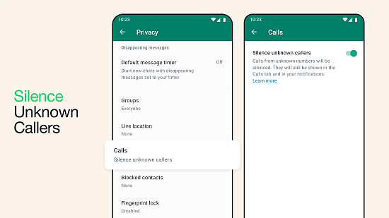 WhatsApp отключает звук входящих звонков с неизвестных номеров