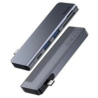 Адаптер Baseus Harmonica 5 in 1 HUB Adapter Type-C - 2 x USB 3.0, SD, TF, PD (CAHUB-K0G) 